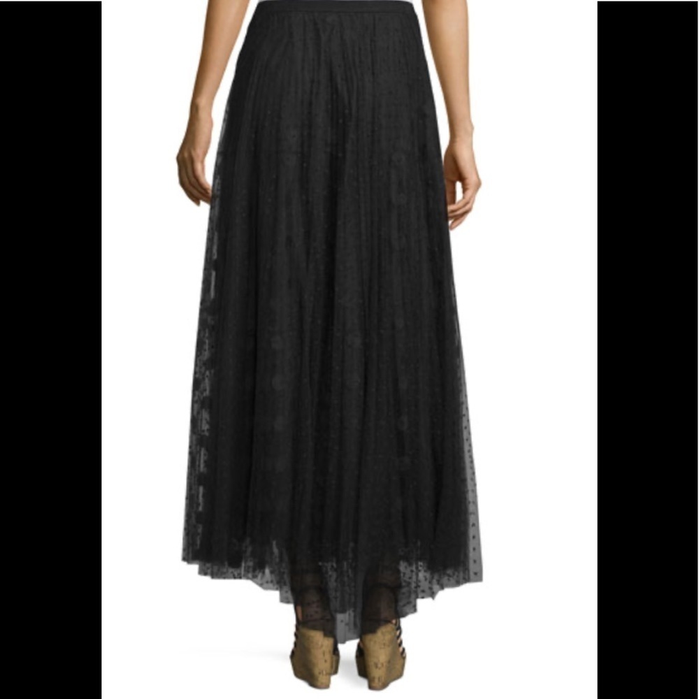 Hiche Dotted Mesh Maxi Black Skirt XS - Picture 2 of 8